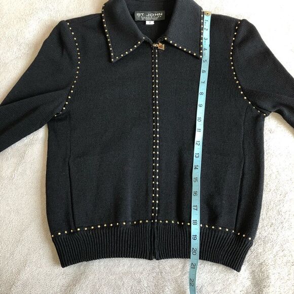 NWOT St. John Collection Gold Studded Zip Jacket - Picture 13 of 16